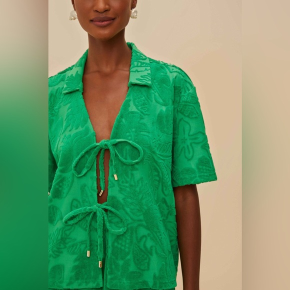 FARM RIO Green River Nature Towel Shirt COVERUP - Picture 4 of 4